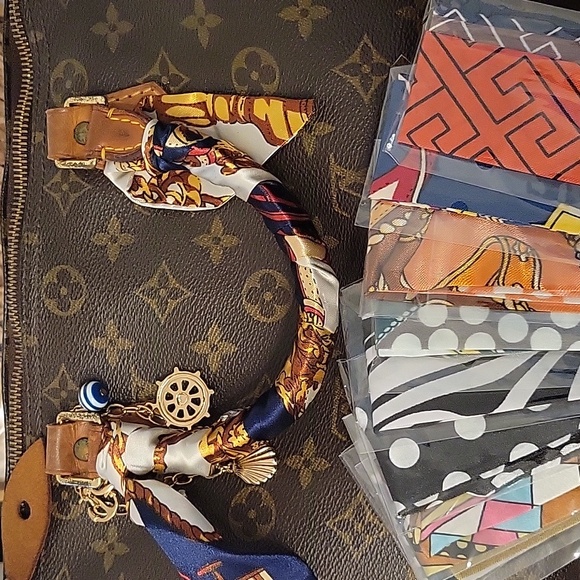 10 Satin Twilly’s- Elegant Headband, Bag Twilly, Scarf- set of 10 - Picture 2 of 16